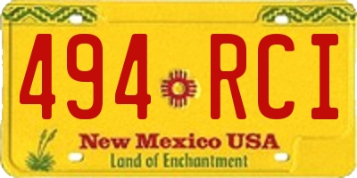 NM license plate 494RCI