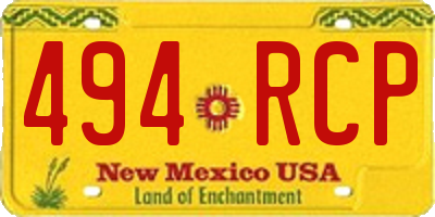 NM license plate 494RCP