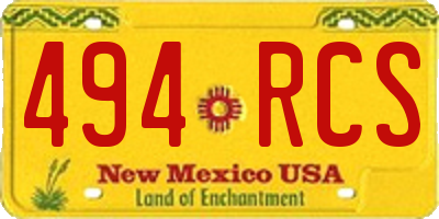 NM license plate 494RCS