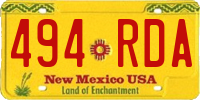 NM license plate 494RDA