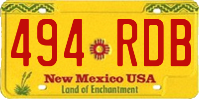 NM license plate 494RDB