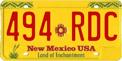 NM license plate 494RDC