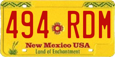 NM license plate 494RDM