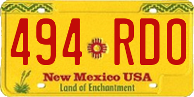 NM license plate 494RDO