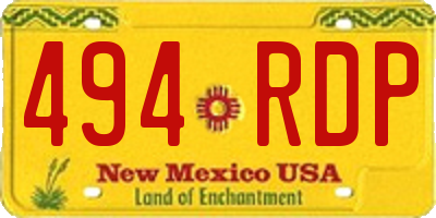 NM license plate 494RDP
