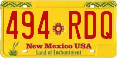 NM license plate 494RDQ