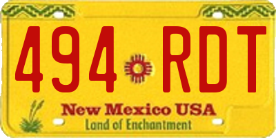 NM license plate 494RDT