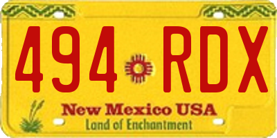 NM license plate 494RDX