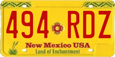 NM license plate 494RDZ