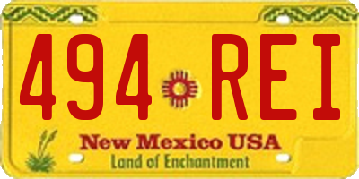 NM license plate 494REI