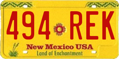 NM license plate 494REK
