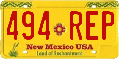 NM license plate 494REP