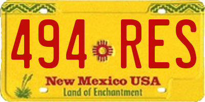 NM license plate 494RES