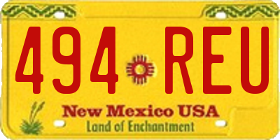 NM license plate 494REU