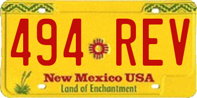 NM license plate 494REV