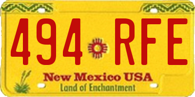 NM license plate 494RFE