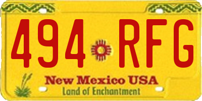 NM license plate 494RFG