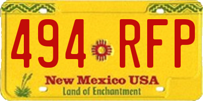 NM license plate 494RFP