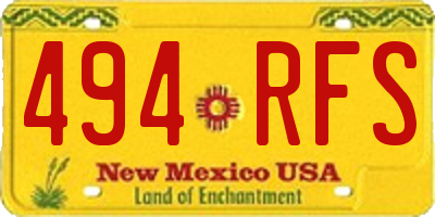 NM license plate 494RFS