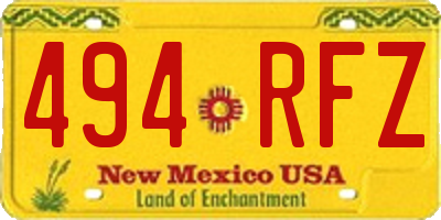 NM license plate 494RFZ