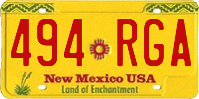 NM license plate 494RGA