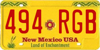 NM license plate 494RGB