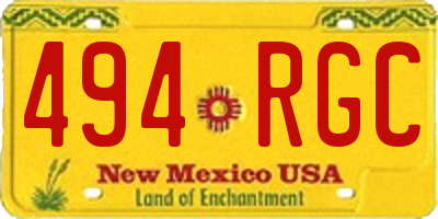 NM license plate 494RGC