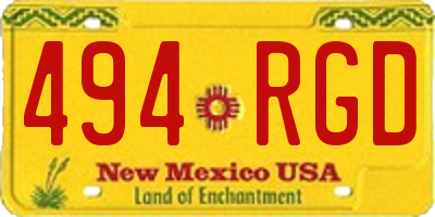 NM license plate 494RGD
