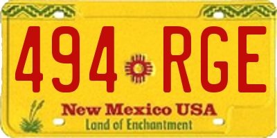 NM license plate 494RGE