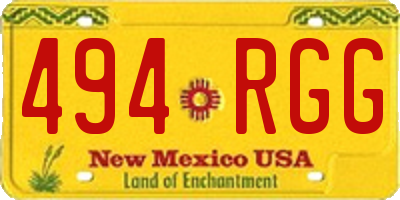 NM license plate 494RGG