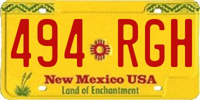 NM license plate 494RGH