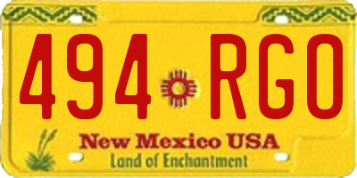 NM license plate 494RGO