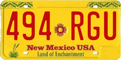 NM license plate 494RGU
