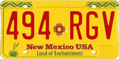 NM license plate 494RGV