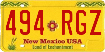 NM license plate 494RGZ