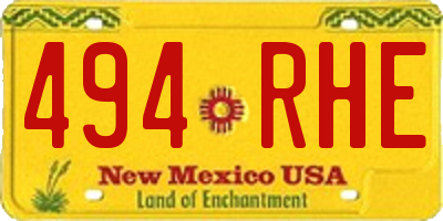 NM license plate 494RHE