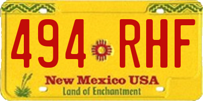 NM license plate 494RHF