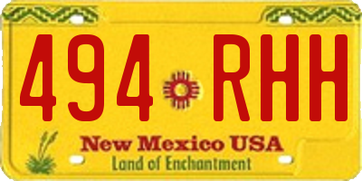 NM license plate 494RHH