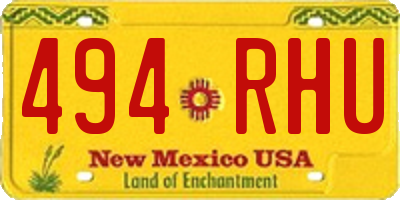 NM license plate 494RHU
