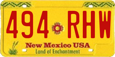 NM license plate 494RHW