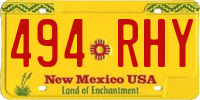 NM license plate 494RHY