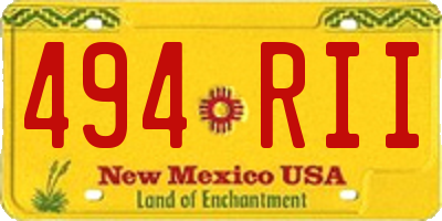 NM license plate 494RII