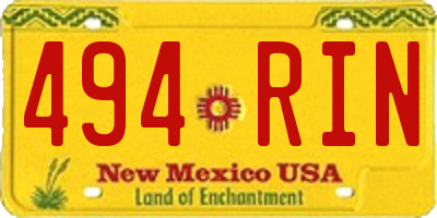 NM license plate 494RIN