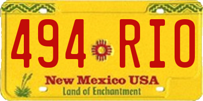 NM license plate 494RIO