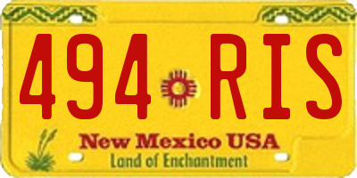NM license plate 494RIS