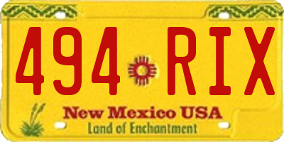 NM license plate 494RIX