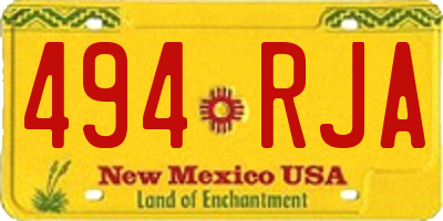 NM license plate 494RJA