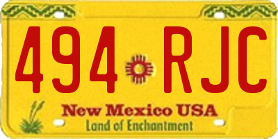 NM license plate 494RJC