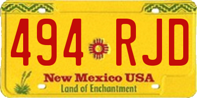 NM license plate 494RJD