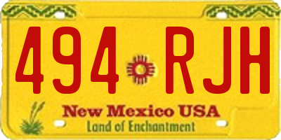 NM license plate 494RJH